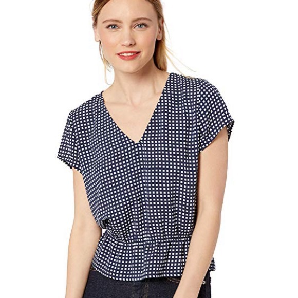 NWT J CREW gingham check peplum top - Picture 1 of 8